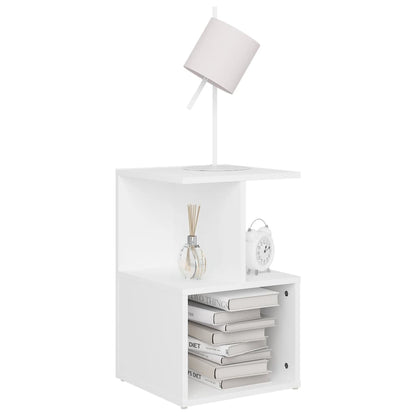 vidaXL Tables de chevet 2 pcs Blanc 35x35x55 cm Bois d'ingénierie