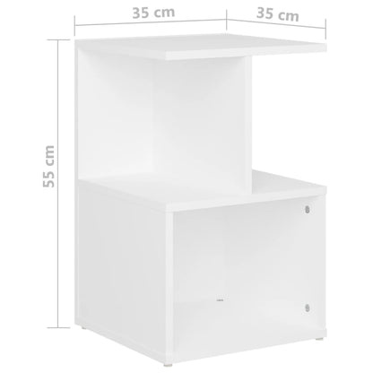 vidaXL Tables de chevet 2 pcs Blanc 35x35x55 cm Bois d'ingénierie