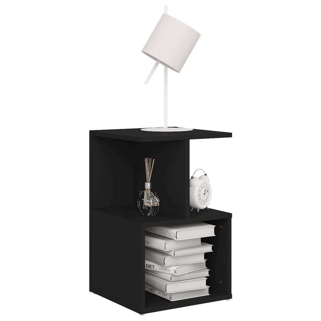 vidaXL Table de chevet Noir 35x35x55 cm Bois d'ingénierie