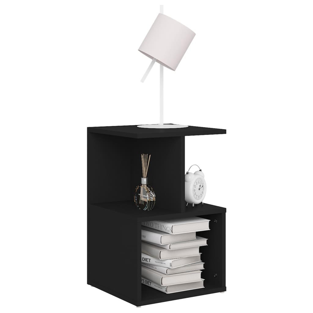 vidaXL Tables de chevet 2 pcs Noir 35x35x55 cm Bois d'ingénierie