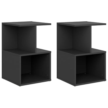 vidaXL Tables de chevet 2 pcs Gris 35x35x55 cm Bois d'ingénierie