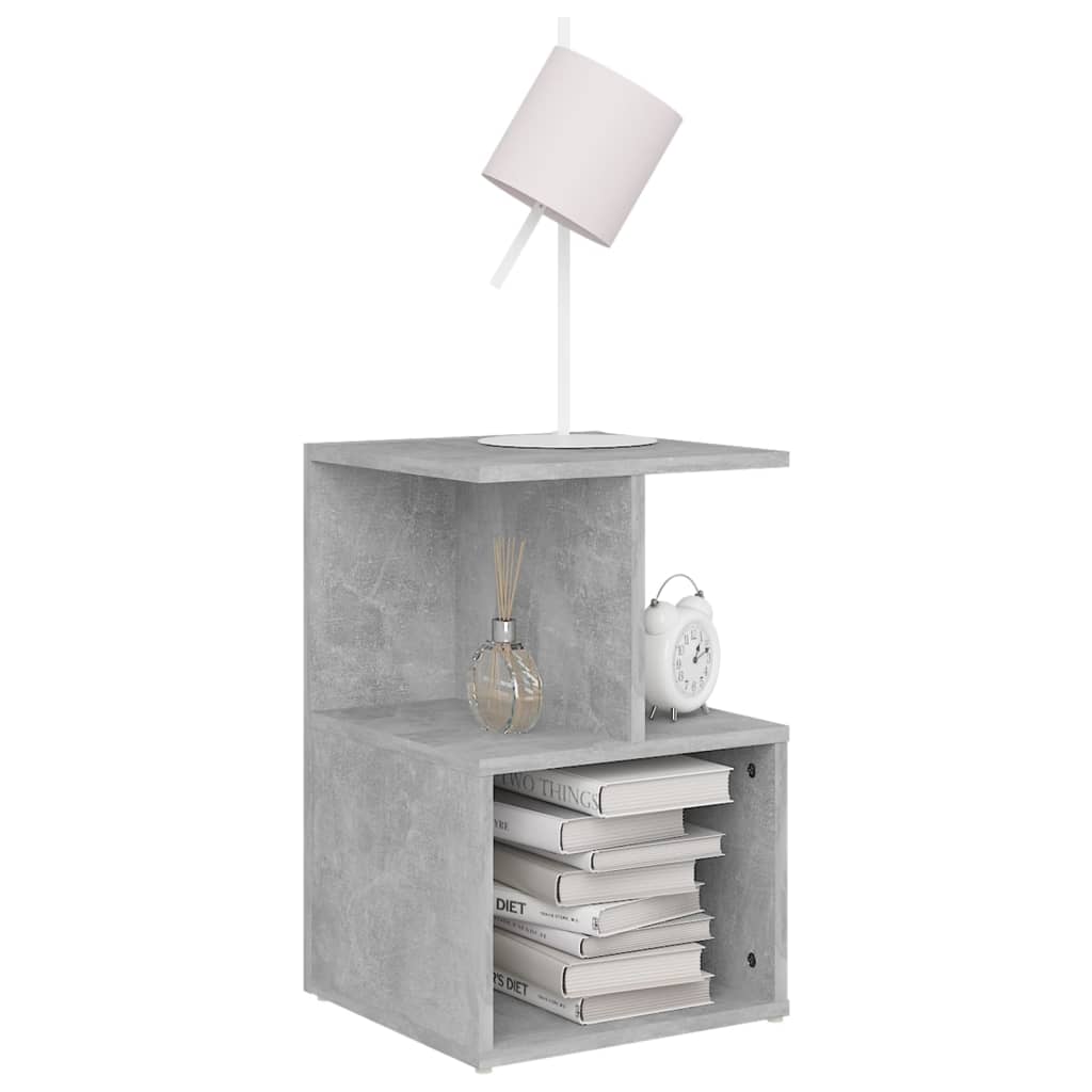 vidaXL Tables de chevet 2 pcs Gris béton 35x35x55 cm Bois d'ingénierie