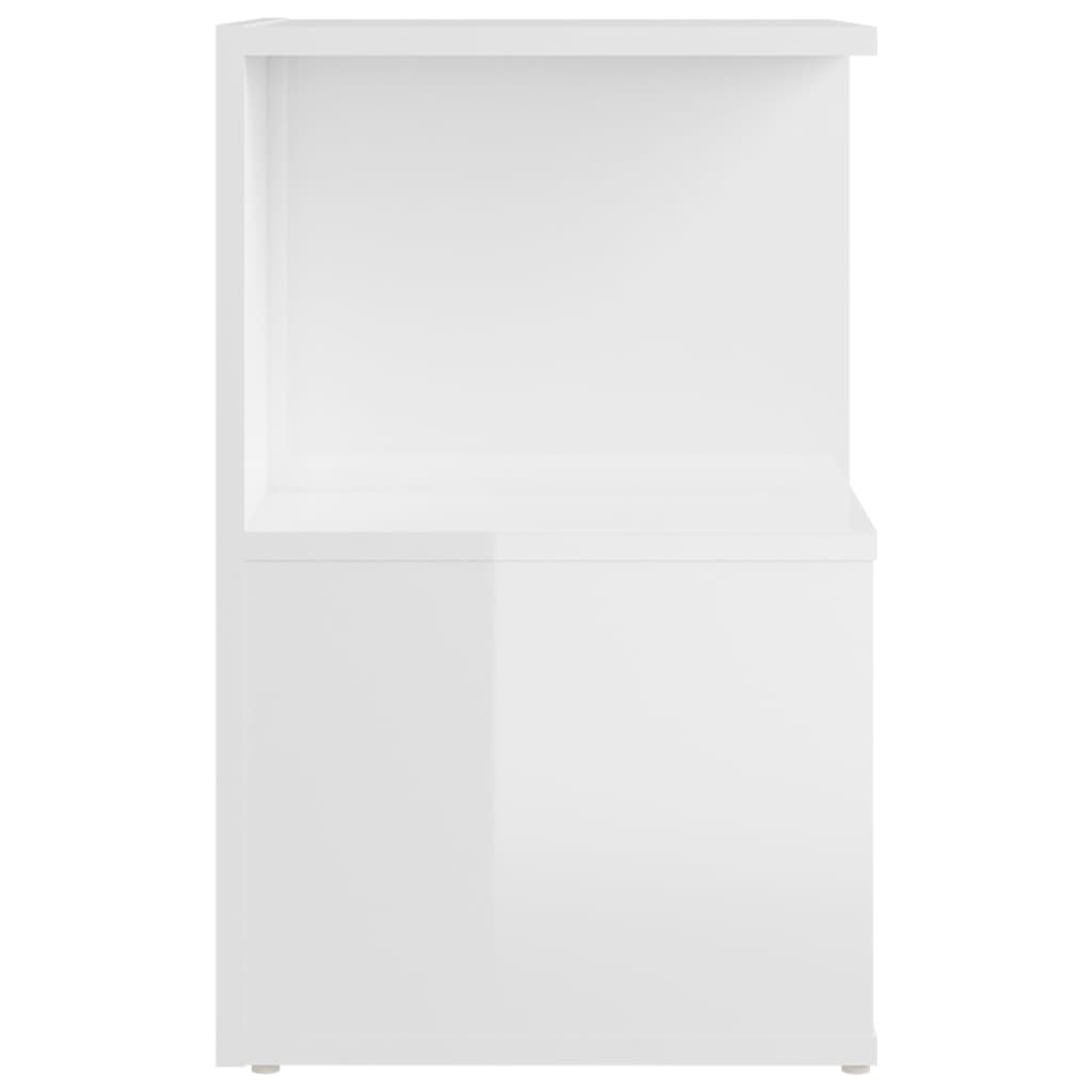 vidaXL Tables de chevet 2 pcs Blanc brillant 35x35x55 cm Bois d'ingénierie