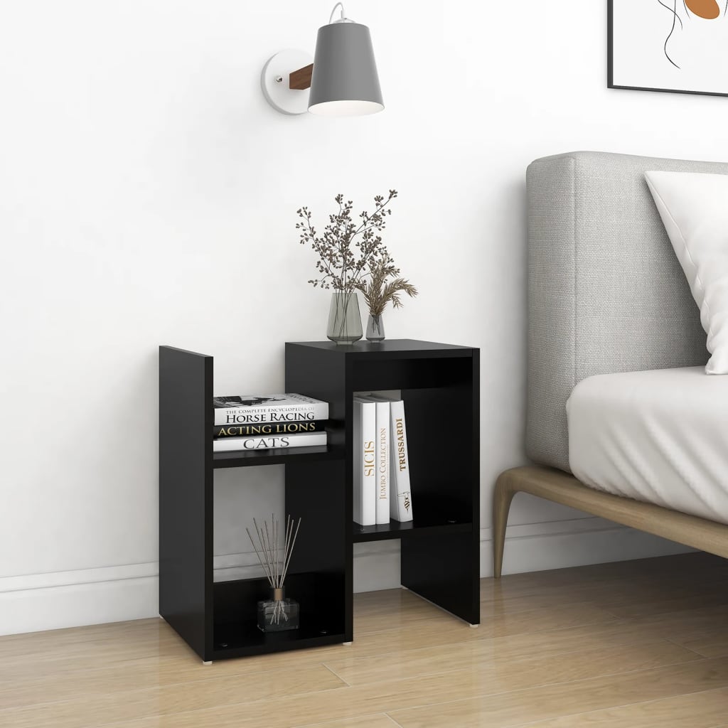 vidaXL Table de chevet Noir 50x30x51,5 cm Bois d'ingénierie