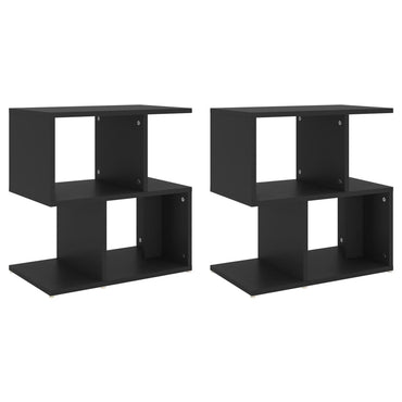 vidaXL Tables de chevet 2 pcs Noir 50x30x51,5 cm Bois d'ingénierie