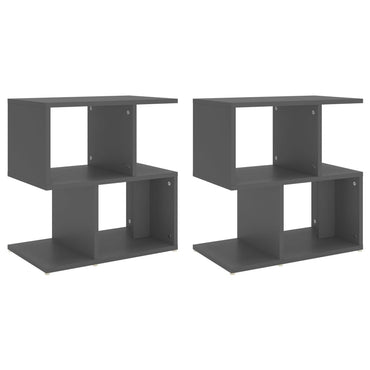 vidaXL Tables de chevet 2 pcs Gris 50x30x51,5 cm Bois d'ingénierie