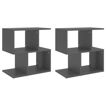 vidaXL Tables de chevet 2 pcs Gris 50x30x51,5 cm Bois d'ingénierie