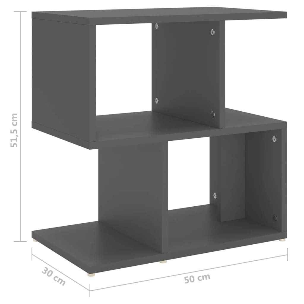 vidaXL Tables de chevet 2 pcs Gris 50x30x51,5 cm Bois d'ingénierie