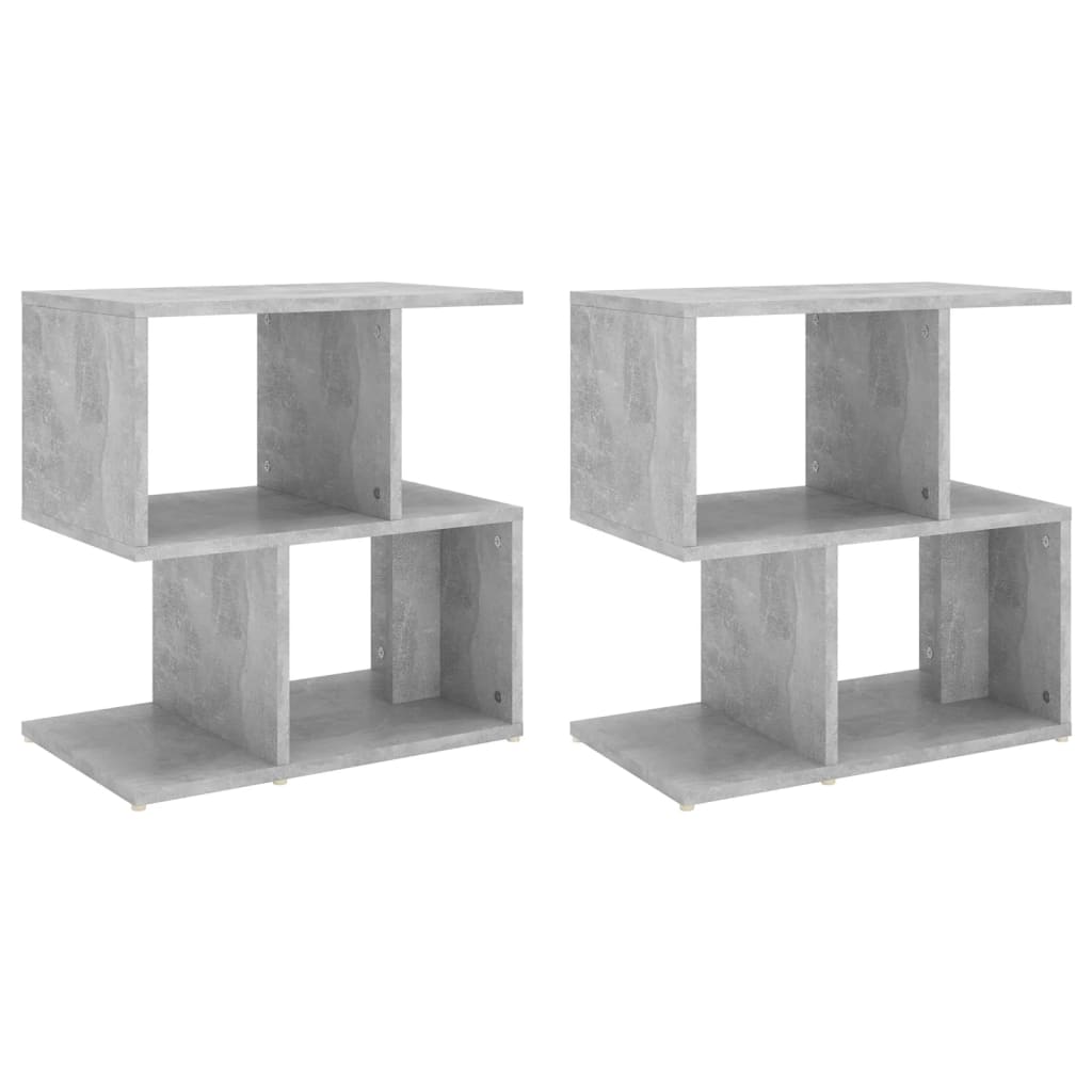 vidaXL Tables de chevet 2 pcs gris béton 50x30x51,5 cm bois d'ingénierie
