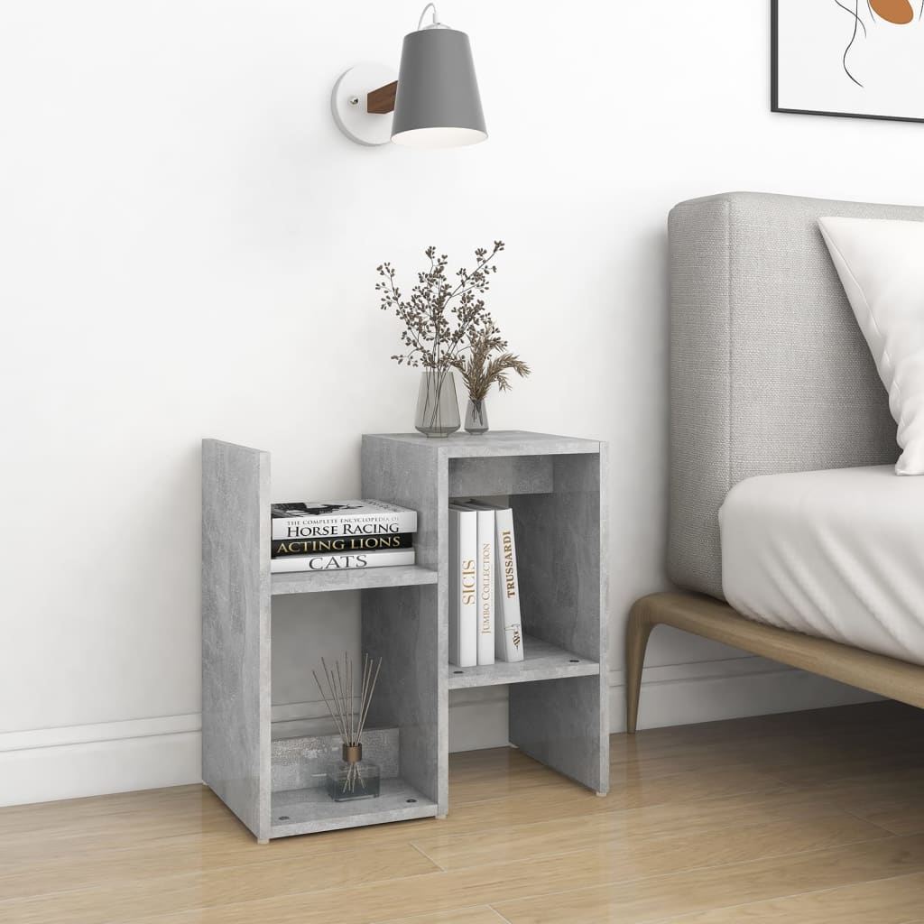 vidaXL Tables de chevet 2 pcs gris béton 50x30x51,5 cm bois d'ingénierie