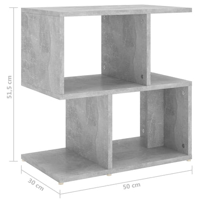 vidaXL Tables de chevet 2 pcs gris béton 50x30x51,5 cm bois d'ingénierie