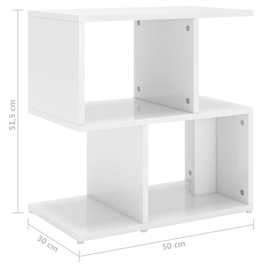 vidaXL Tables de chevet 2 pcs Blanc brillant 50x30x51,5 cm Bois d'ingénierie