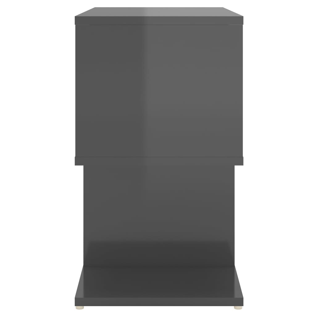 vidaXL Tables de chevet 2 pcs gris brillant 50x30x51,5 cm bois d'ingénierie