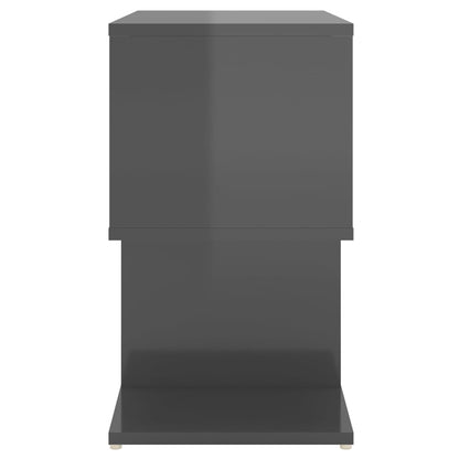 vidaXL Tables de chevet 2 pcs gris brillant 50x30x51,5 cm bois d'ingénierie