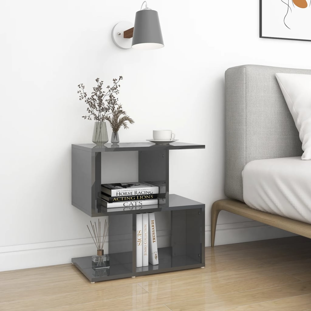 vidaXL Tables de chevet 2 pcs gris brillant 50x30x51,5 cm bois d'ingénierie