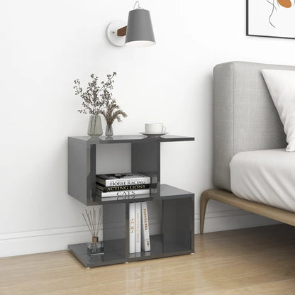 vidaXL Tables de chevet 2 pcs gris brillant 50x30x51,5 cm bois d'ingénierie