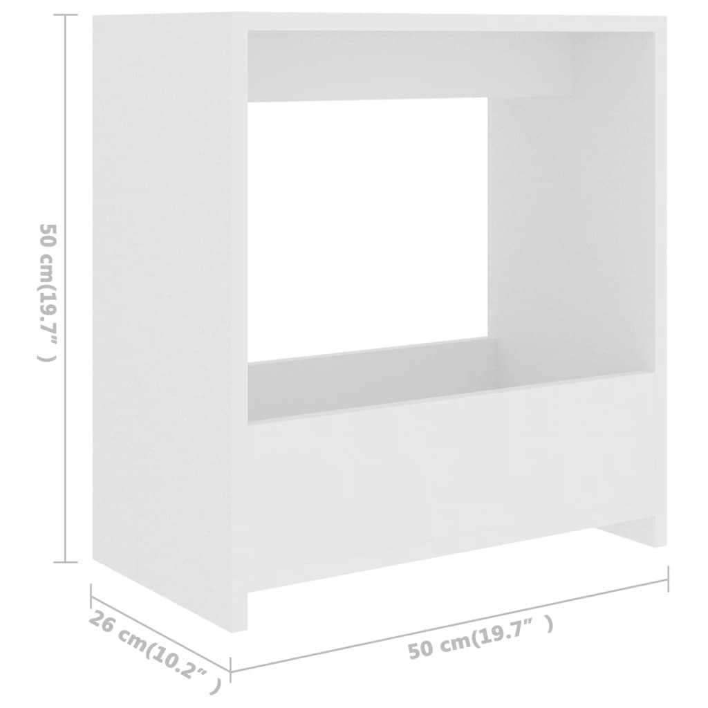 vidaXL Beistelltisch Weiß 50x26x50 cm Holzwerkstoff