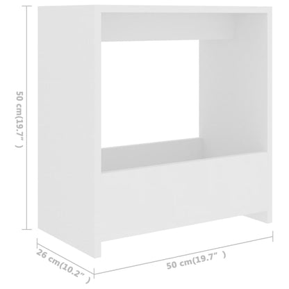 vidaXL Beistelltisch Weiß 50x26x50 cm Holzwerkstoff