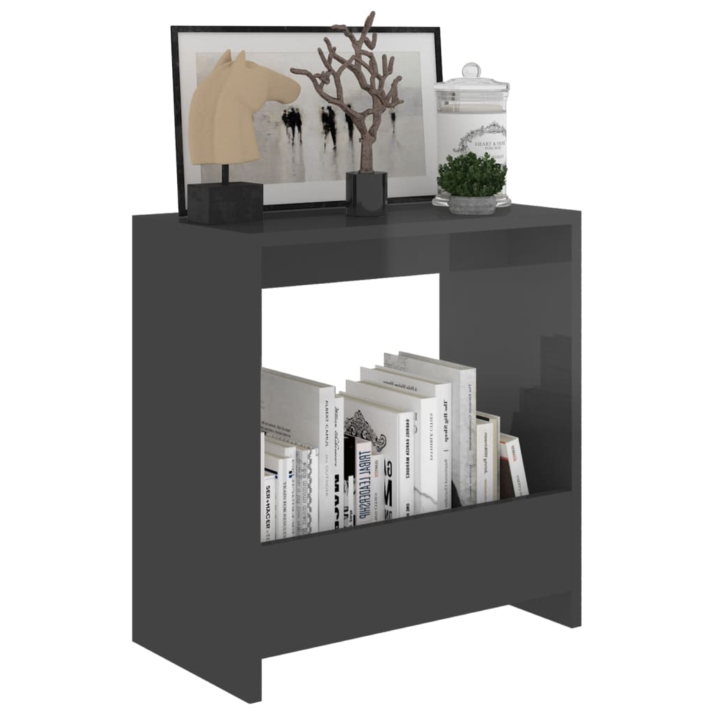 vidaXL Beistelltisch Hochglanz-Grau 50x26x50 cm Holzwerkstoff