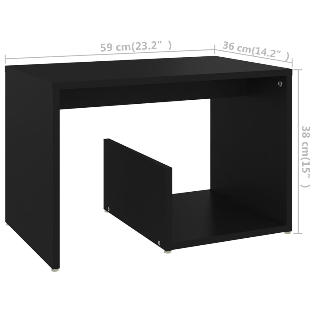 vidaXL Beistelltisch Schwarz 59x36x38 cm Holzwerkstoff
