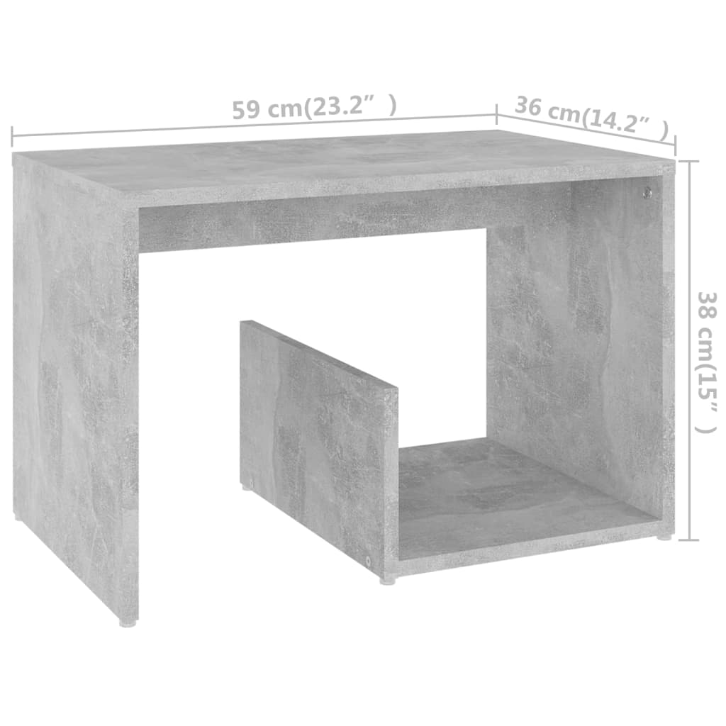 vidaXL Beistelltisch Betongrau 59x36x38 cm Holzwerkstoff
