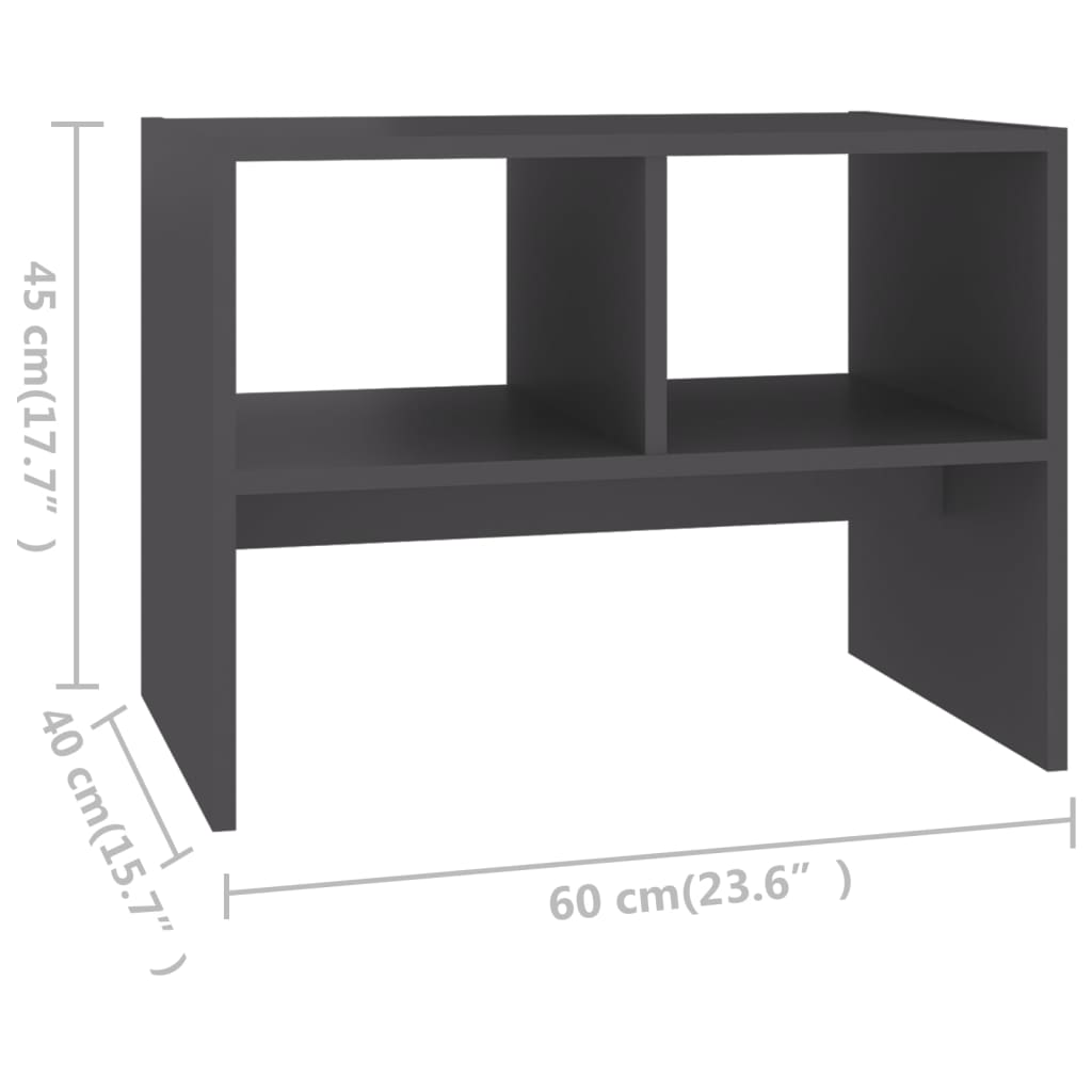 vidaXL Beistelltisch Grau 60x40x45 cm Holzwerkstoff