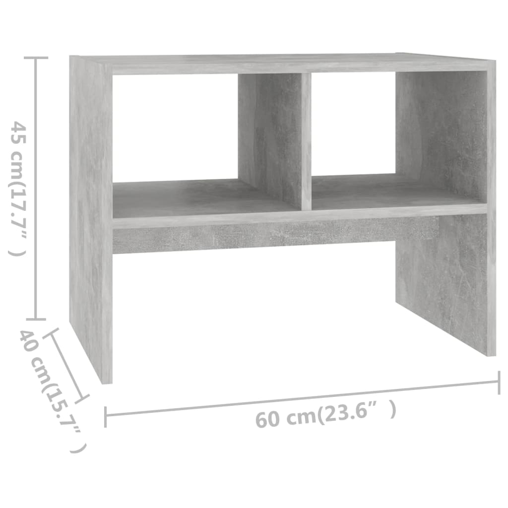 vidaXL Beistelltisch Betongrau 60x40x45 cm Holzwerkstoff
