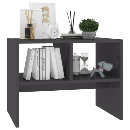 vidaXL Beistelltisch Hochglanz-Grau 60x40x45 cm Holzwerkstoff