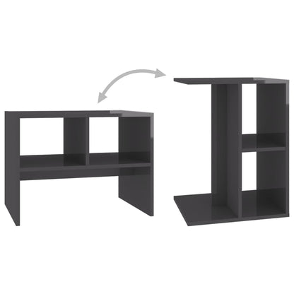 vidaXL Beistelltisch Hochglanz-Grau 60x40x45 cm Holzwerkstoff