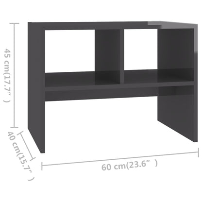 vidaXL Beistelltisch Hochglanz-Grau 60x40x45 cm Holzwerkstoff
