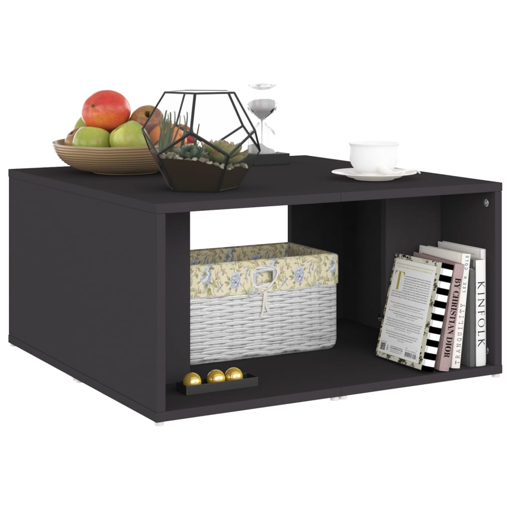vidaXL Tables basses 4 pcs Gris 33x33x33 cm Bois d'ingénierie