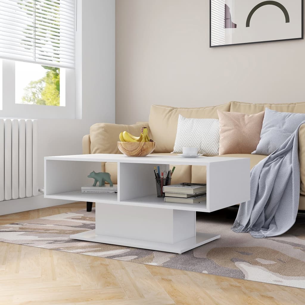 vidaXL Couchtisch Weiß 103,5x50x44,5 cm Holzwerkstoff