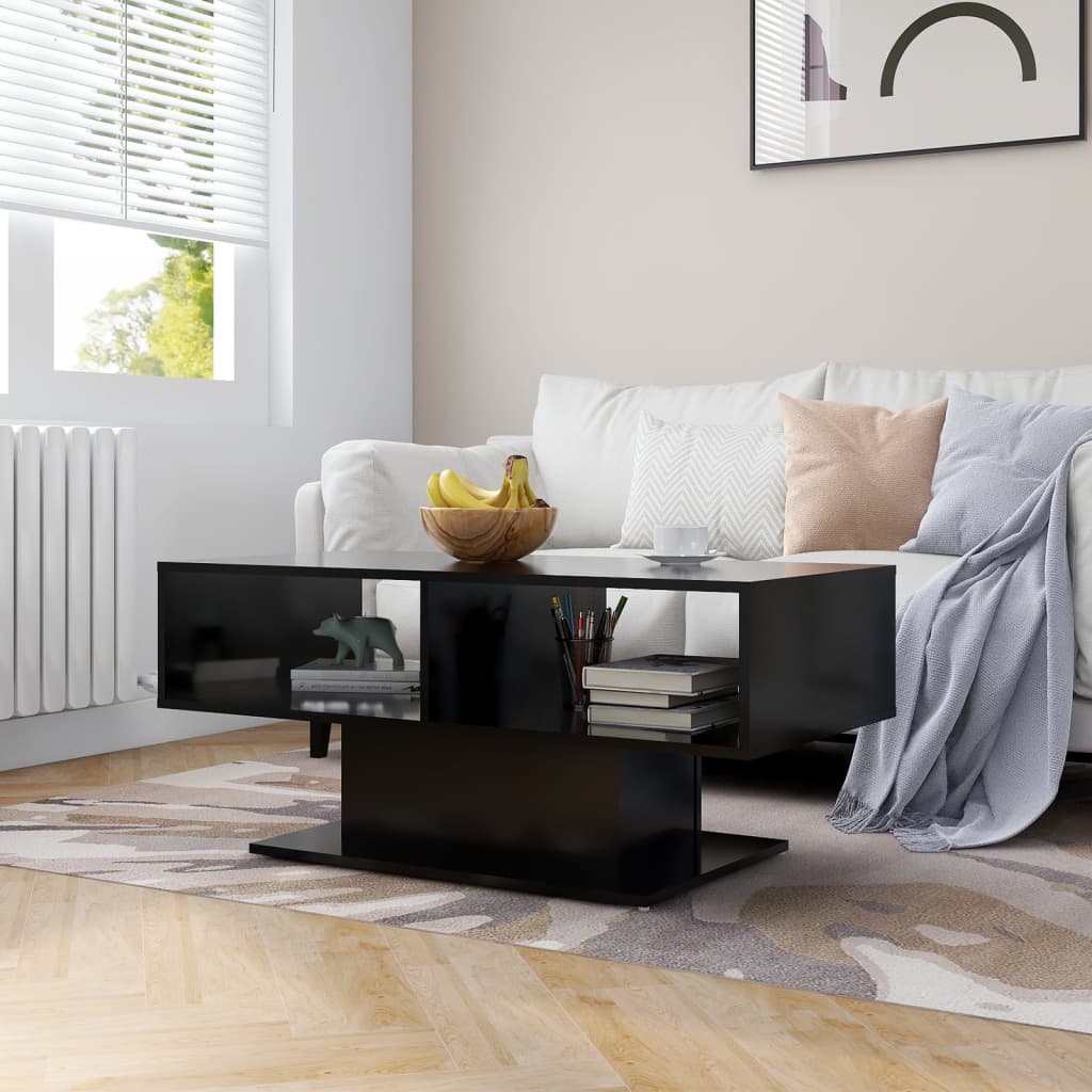 vidaXL Couchtisch Schwarz 103,5x50x44,5 cm Holzwerkstoff