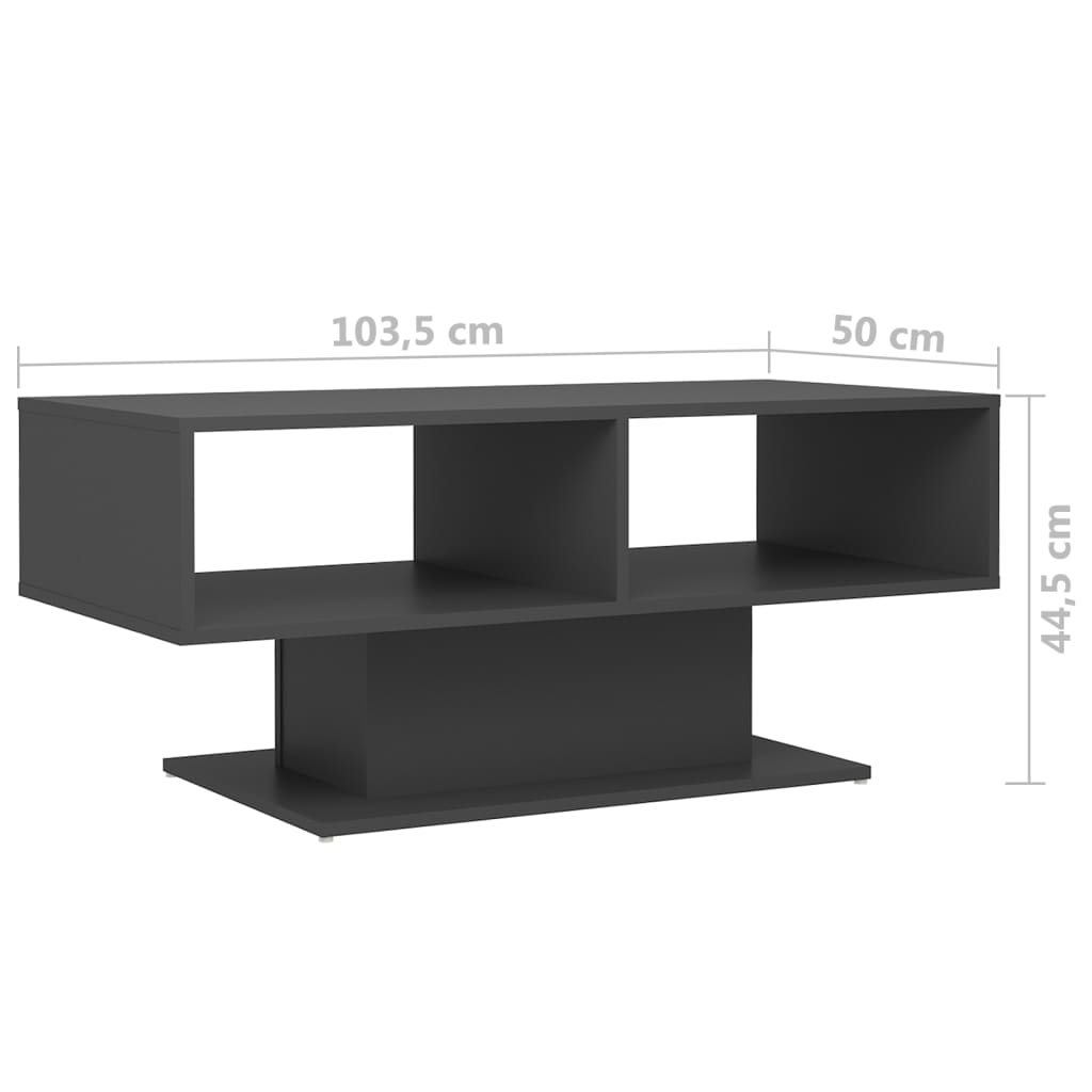 vidaXL Couchtisch Grau 103,5x50x44,5 cm Holzwerkstoff