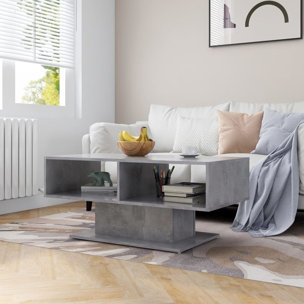 vidaXL Couchtisch Betongrau 103,5x50x44,5 cm Holzwerkstoff