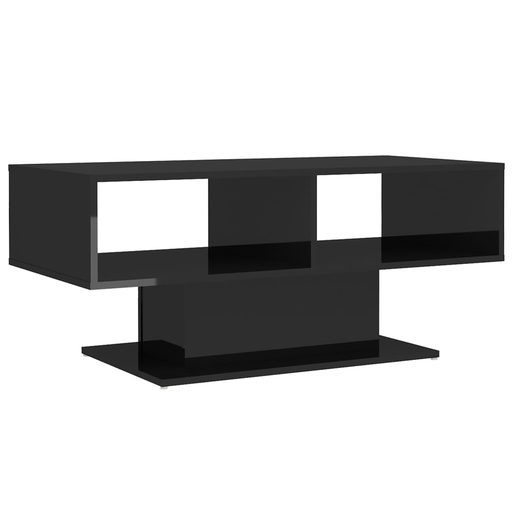 vidaXL Couchtisch Hochglanz-Schwarz 103,5x50x44,5 cm Holzwerkstoff
