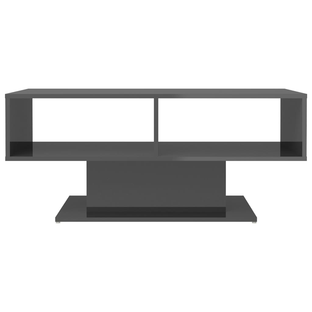vidaXL Table basse gris brillant 103,5x50x44,5 cm Aggloméré