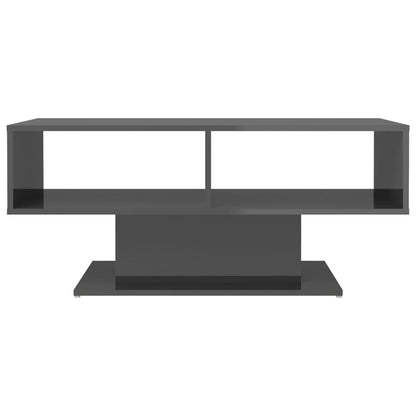 vidaXL Table basse gris brillant 103,5x50x44,5 cm Aggloméré