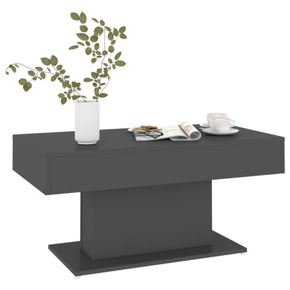 vidaXL Table basse grise 96x50x45 cm en bois d'ingénierie
