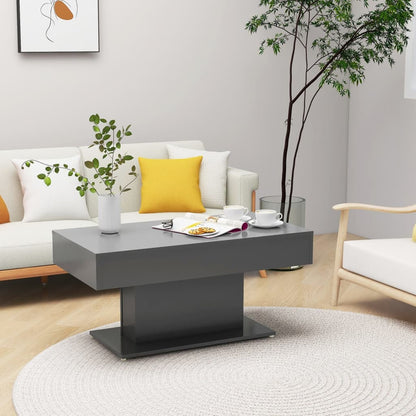vidaXL Table basse grise 96x50x45 cm en bois d'ingénierie