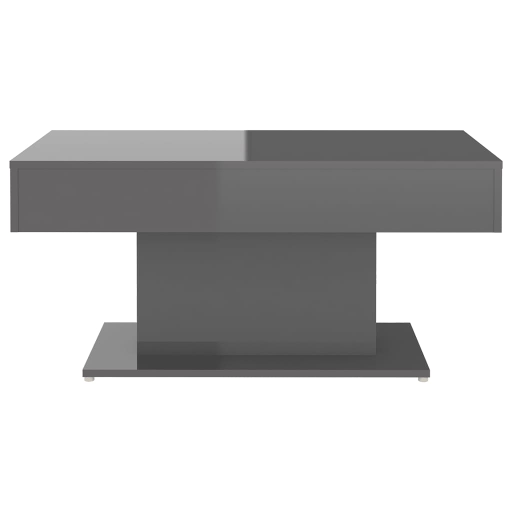 vidaXL Couchtisch Hochglanz-Grau 96x50x45 cm Holzwerkstoff