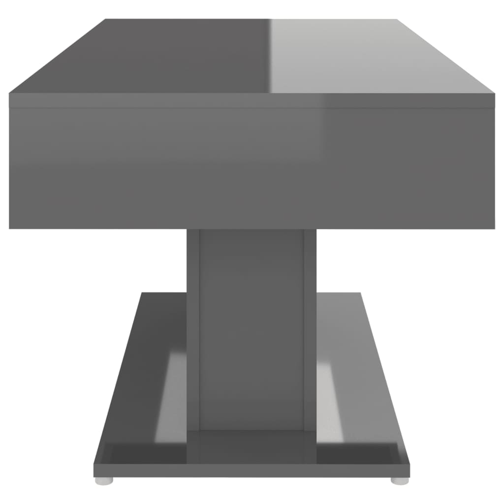 vidaXL Couchtisch Hochglanz-Grau 96x50x45 cm Holzwerkstoff