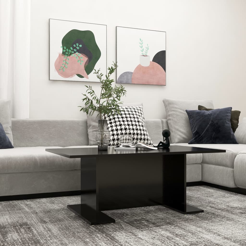 vidaXL Couchtisch Schwarz 103,5x60x40 cm Holzwerkstoff