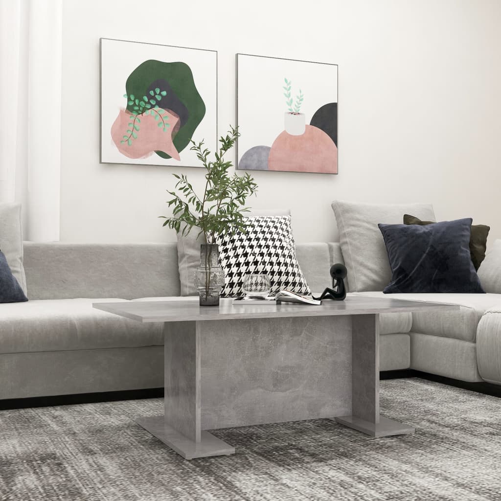 vidaXL Couchtisch Betongrau 103,5x60x40 cm Holzwerkstoff