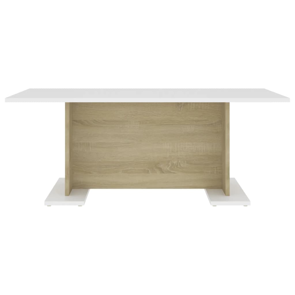 vidaXL Couchtisch Weiß und Sonoma-Eiche 103,5x60x40 cm Holzwerkstoff