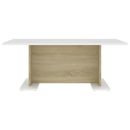 vidaXL Couchtisch Weiß und Sonoma-Eiche 103,5x60x40 cm Holzwerkstoff