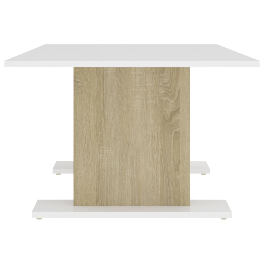 vidaXL Couchtisch Weiß und Sonoma-Eiche 103,5x60x40 cm Holzwerkstoff