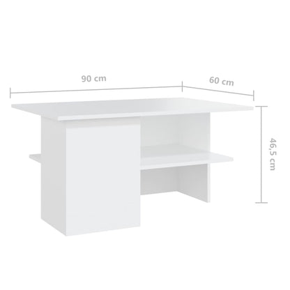 vidaXL Couchtisch Weiß 90x60x46,5 cm Holzwerkstoff