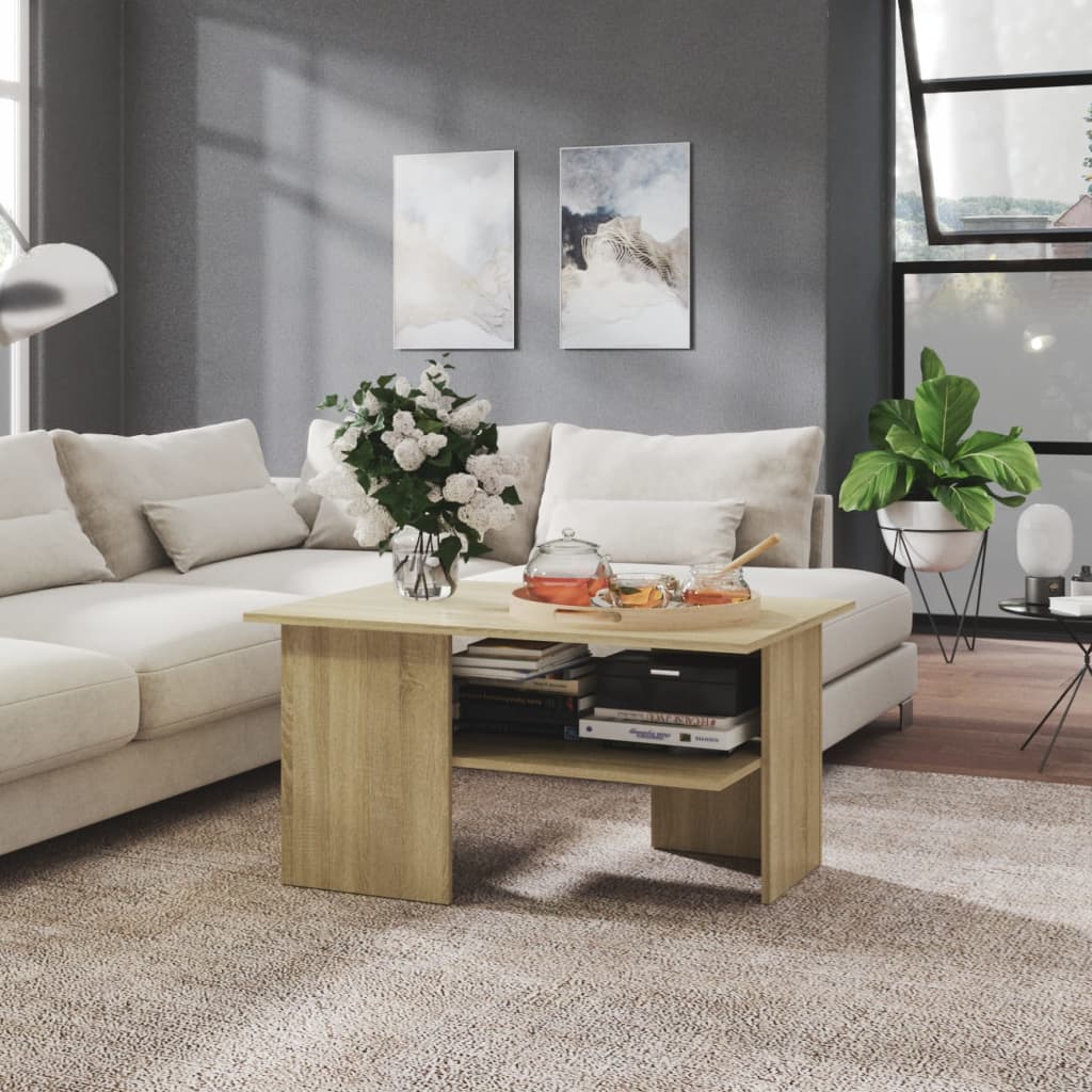 vidaXL Couchtisch Sonoma-Eiche 90x60x46,5 cm Holzwerkstoff