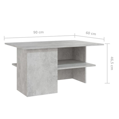 vidaXL Couchtisch Betongrau 90x60x46,5 cm Holzwerkstoff